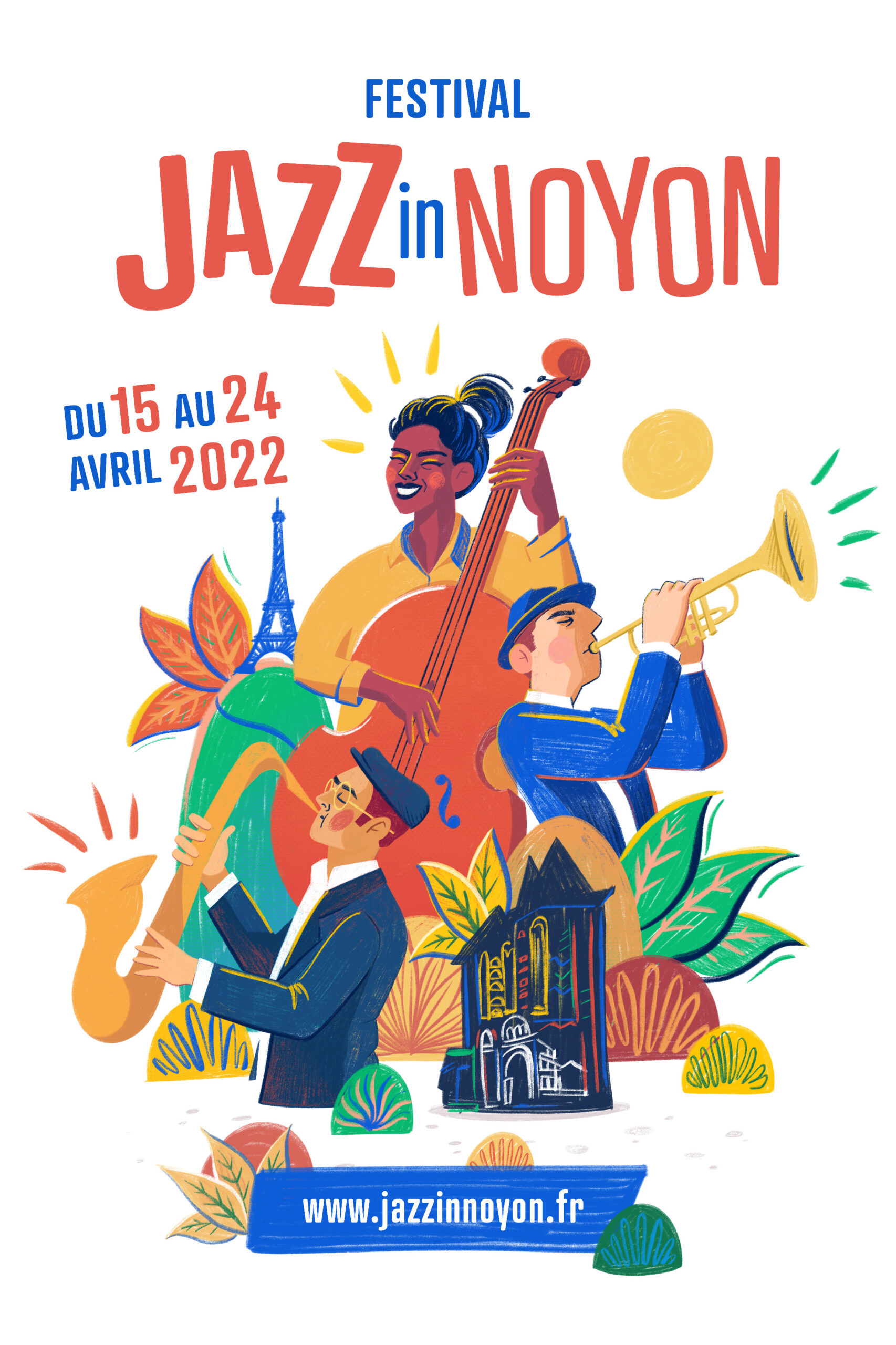 Affiche 2e édition du Festival Jazz In Noyon du 15 au 24 avril 2022