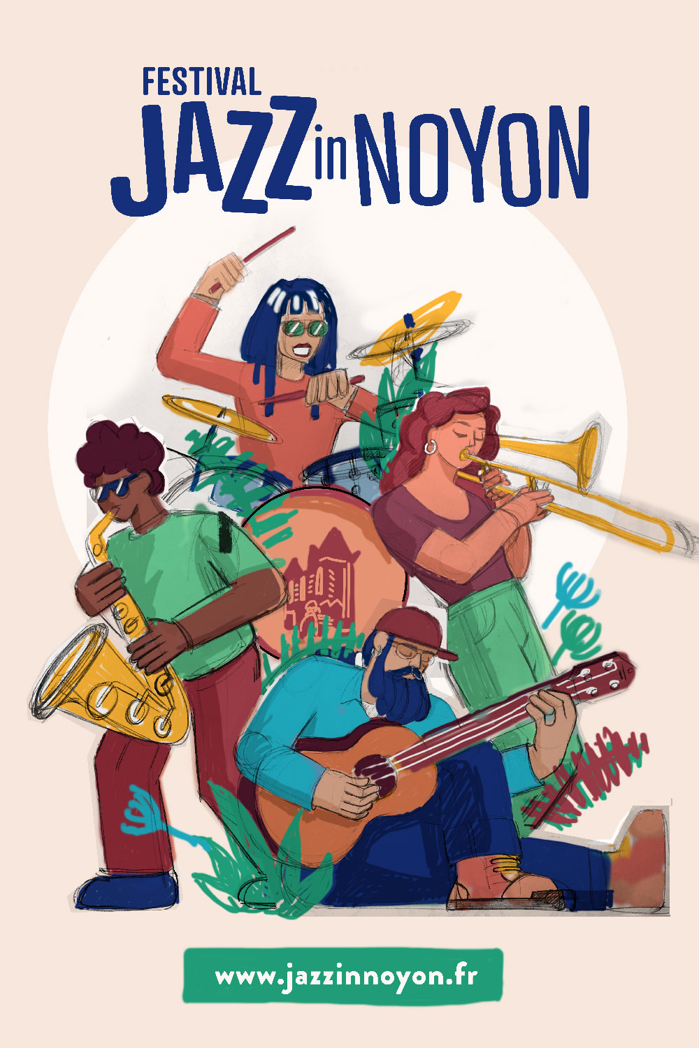 Affiche 3e édition du Festival Jazz In Noyon du 15 au 24 avril 2022